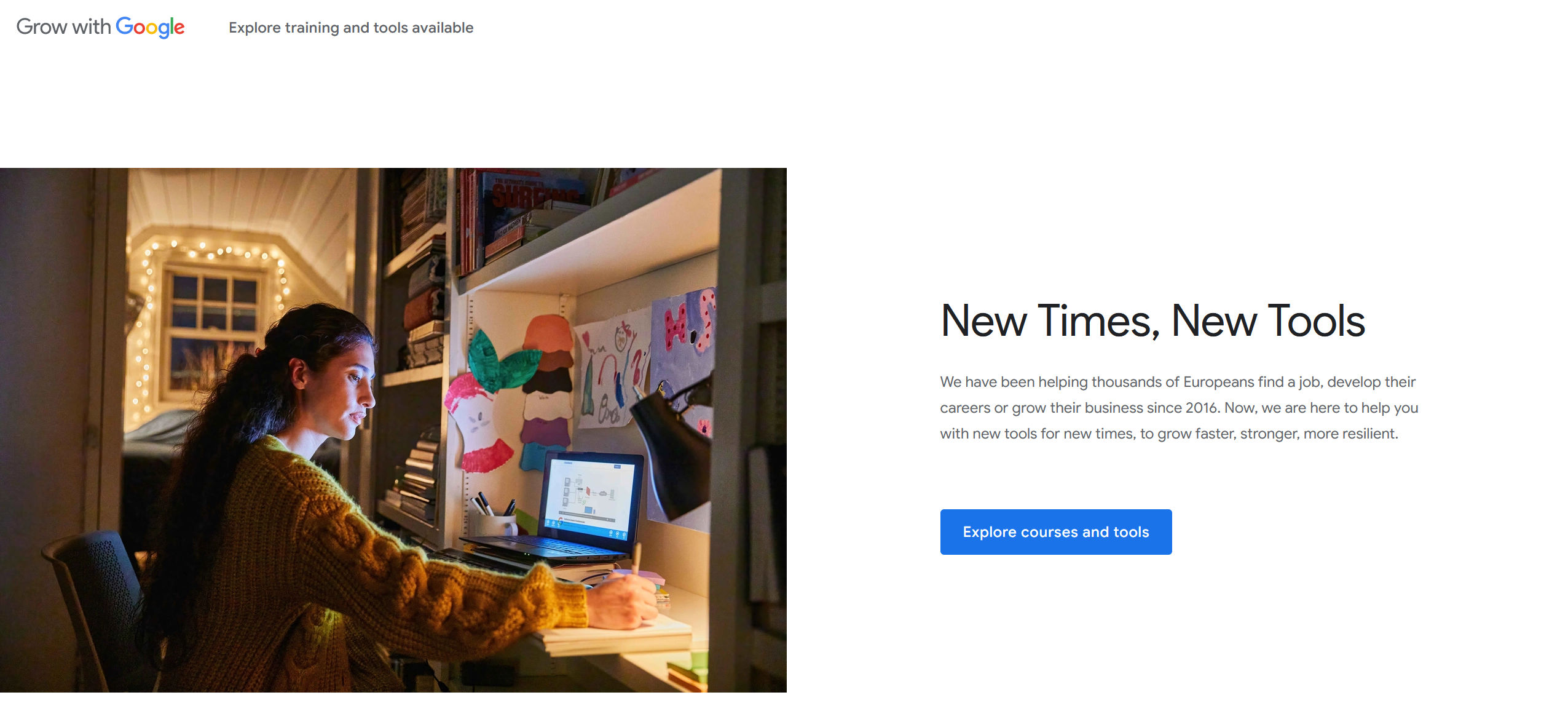 Screenshot of Grow.Google's website